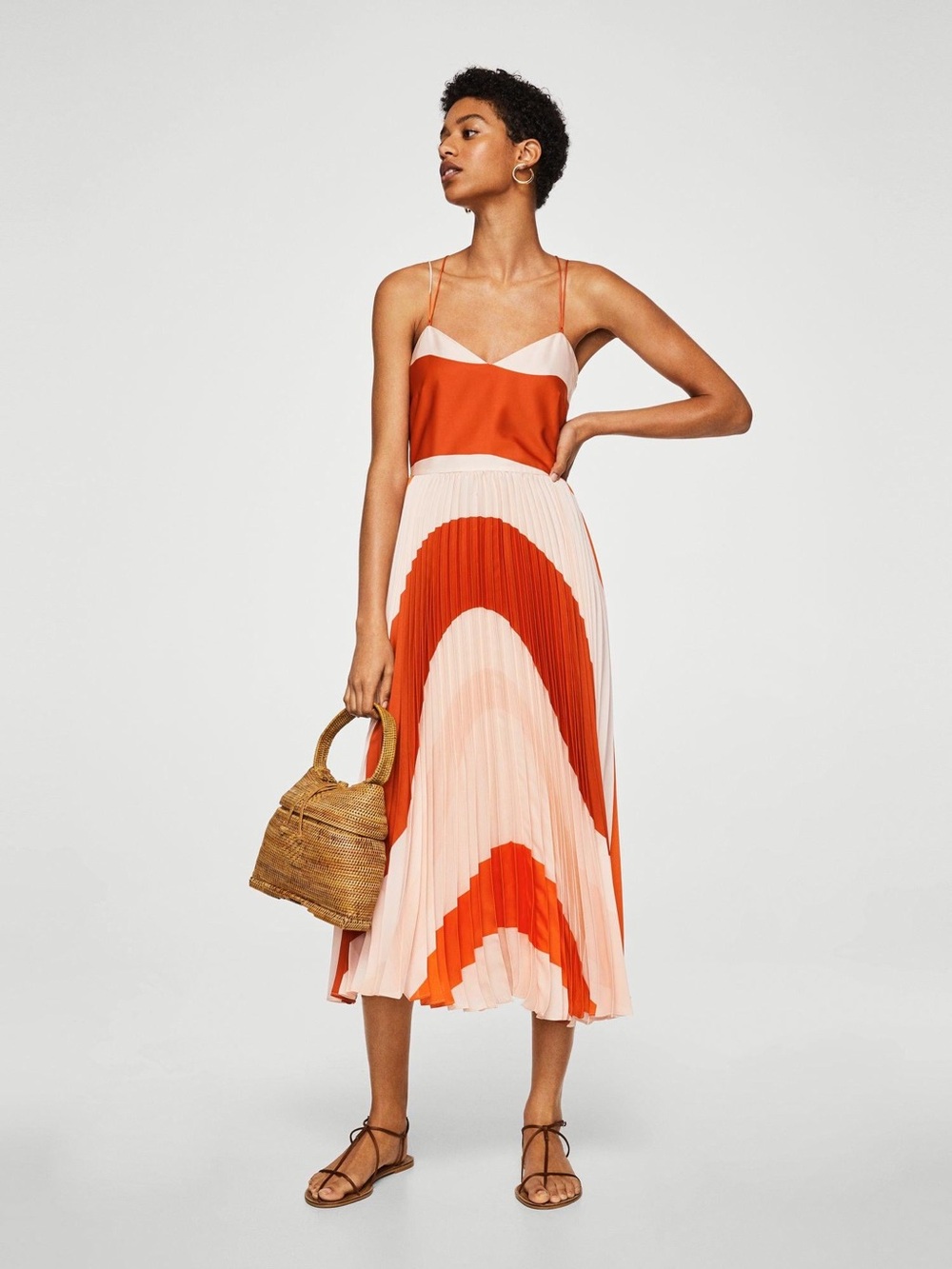 NWT Mango Pleated Midi Dress S